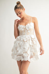 White Floral Embroidered Dress