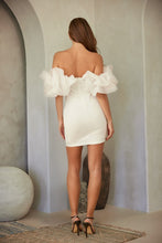 White Big Ruffle Off Shoulder With Micro Stud
