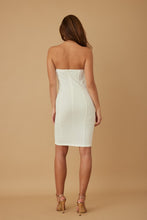 White Ribbon Open Cleavage Tube Dress