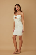 White Ribbon Open Cleavage Tube Dress