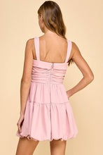 Pink Ruched Detail Fit And Flare Tank Dress