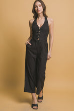 Black Linen Halter Neck Jumpsuit