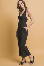 Black Linen Halter Neck Jumpsuit