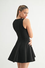 Black Sleeveless Skater Mini Dress