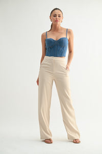 Denim Corset Bustier Top