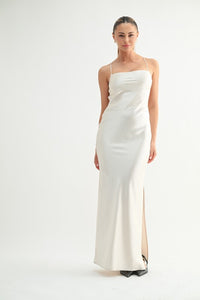 Satin Strappy Back Maxi Dress