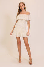 Cream Off-the-shoulder Cream Dress
