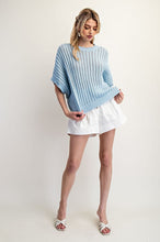 Pale Blue Loose Fit Dolman Sleeve Top