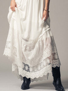 White Glass Lace Maxi Dress