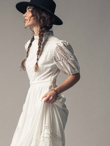 White Glass Lace Maxi Dress