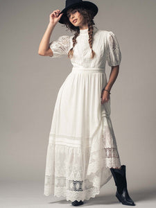 White Glass Lace Maxi Dress