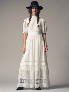 White Glass Lace Maxi Dress