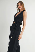 Black Sleeveless Vest Top & Pants Set