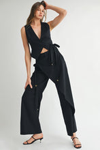 Black Sleeveless Vest Top & Pants Set