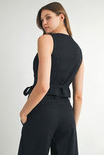 Black Sleeveless Vest Top & Pants Set