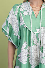 Sage Mix Mint Trim Detail Button Down Dress
