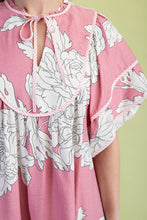 Mauve Mix Mint Trim Detail Button Down Dress