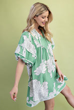 Sage Mix Mint Trim Detail Button Down Dress
