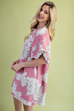 Mauve Mix Mint Trim Detail Button Down Dress