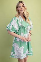 Sage Mix Mint Trim Detail Button Down Dress