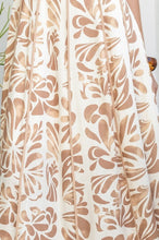 Ivory/Taupe Printed Midi Dress