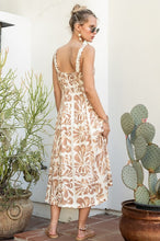Ivory/Taupe Printed Midi Dress