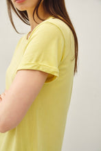 Buttercup Boxy Cut Tee W/ Roll Sleeve