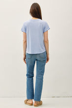 Blue Berry Boxy Cut Tee W/ Roll Sleeve