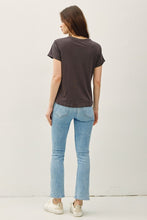 Charcoal Boxy Cut Tee W/ Roll Sleeve
