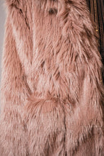 Mocha Shaggy Notch Collared Faux Fur Coat