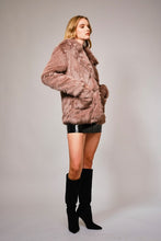 Mocha Shaggy Notch Collared Faux Fur Coat