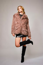 Mocha Shaggy Notch Collared Faux Fur Coat