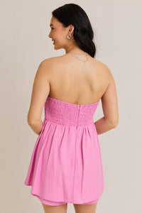 Pink Baby Doll Tube Romper
