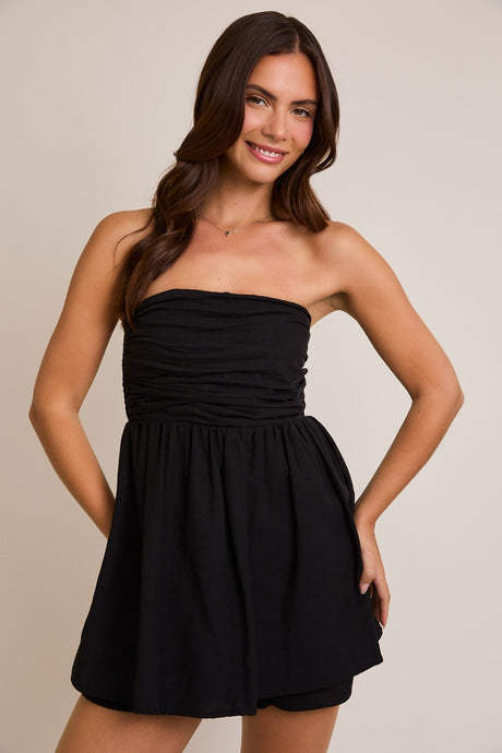 Black Baby Doll Tube Romper