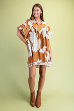 Bronze Mix Mint Trim Detail Button Down Dress