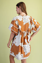 Bronze Mix Mint Trim Detail Button Down Dress