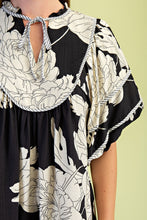 Black Mix Mint Trim Detail Button Down Dress