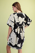 Black Mix Mint Trim Detail Button Down Dress