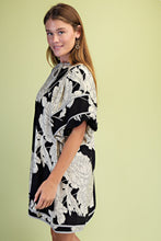 Black Mix Mint Trim Detail Button Down Dress