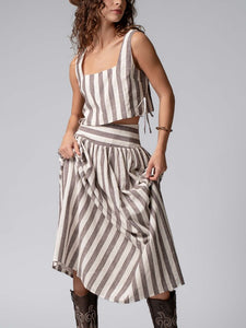 Brown The Tiffany Pastel Striped Set