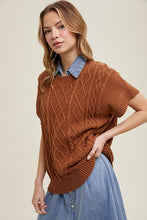 Camel Cable Knit Sweater Top