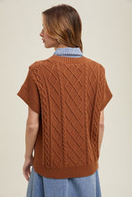 Camel Cable Knit Sweater Top