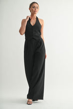 Black Halston Wide-leg Vest Jumpsuit