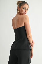 Black Sculpted Flare Tube Top