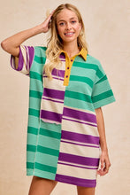 Mardi Gras Stripe Mix And Matched Mini Dress