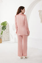 Rose Pink Satin Placket Blazer
