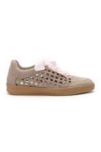 Dark Beige Weaving Detailed Lace Up Low Top Sneaker