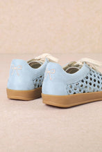 Blue Weaving Detailed Lace Up Low Top Sneaker