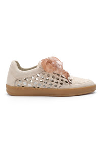 Beige Weaving Detailed Lace Up Low Top Sneaker