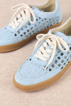 Blue Weaving Detailed Lace Up Low Top Sneaker